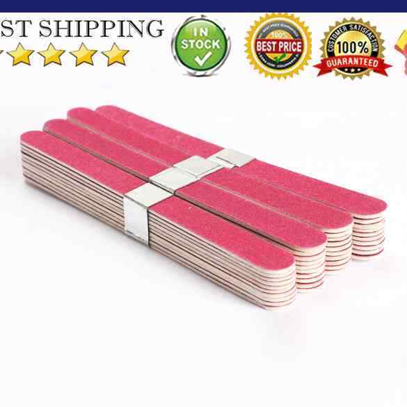 40pcs Nail Art Manicure Buffer Sanding Files Wood Crescent Sandpaper Grit