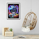 5D Diamond Painting Cat in the Universe Full Round Drill Rhinestone DIY Wall