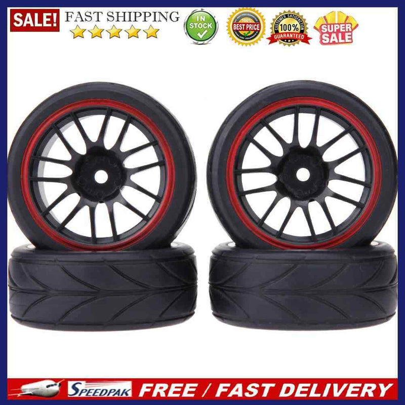 4pcs RC On Road Car Rubber Tires for 1/10 Universal Car Redcat Traxxas