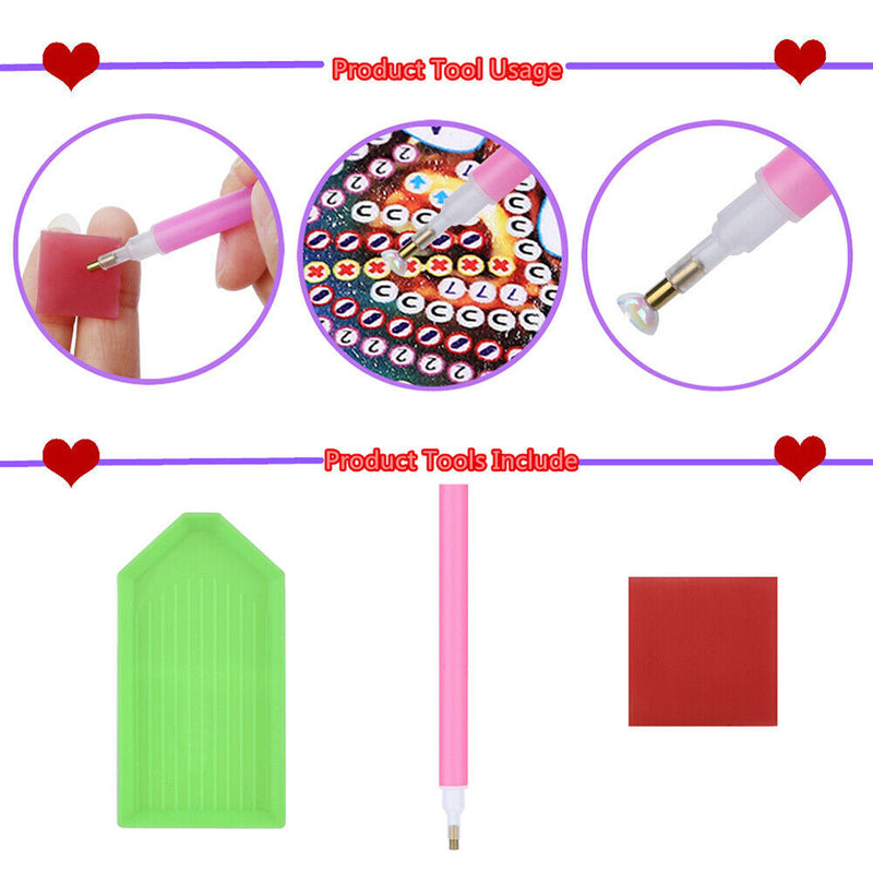 5D Diamond Painting Kit Animals Full Round Drill DIY Rhinestone Picture Hom