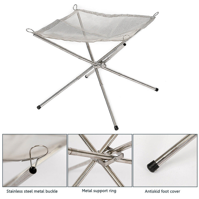 Mountainhiker Camping Folding Fire Rack Stainless Steel Campfire Rack Stove