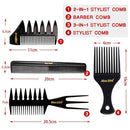 Styling Hairdressing  Tool Durable Wide Teeth Hair Brush Fork Comb Barber Shop