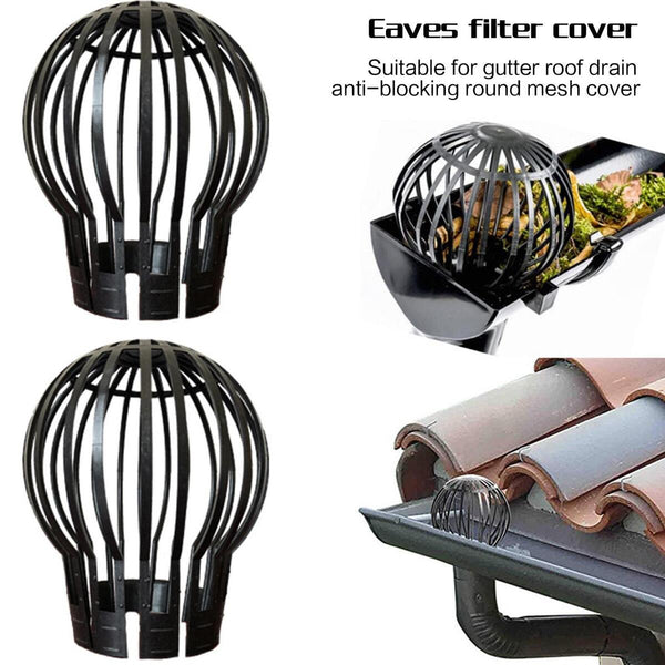 2pcs Gutter Downpipe Pipe Filter Dirt Guard Leaf and Debris Protection Cover`