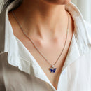 Color Changing Butterfly Necklace Elegant Women Holiday Neck Chain Pendants