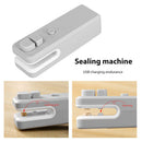 2 in 1 Mini Vacuum Sealer USB Snack Fresh Bag Heat Sealer Cutter (Grey) Newly