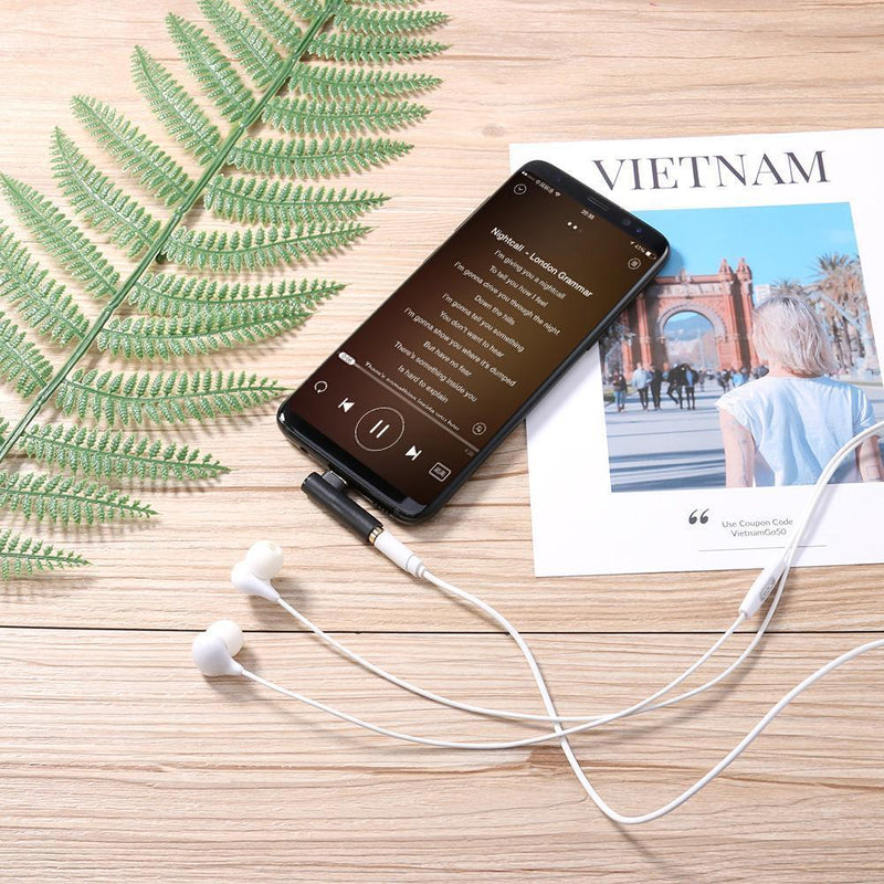 JUNERAIN Jaserain USB-C Headset Adapter 90 Degree Type C Male to 3.5mm Female