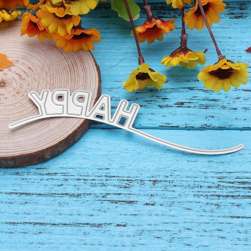 Happy Christmas Metal Punch Stencil for DIY Scrapbooking Photo Album Card Bast