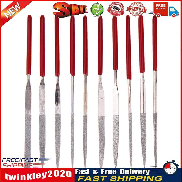 10Pcs Guitar Violin Zither Diamond File Needle Handle Files Instrument DIY Newly