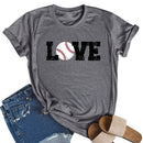 Independence Day Love Baseball Tea T-Shirt (Grey S)