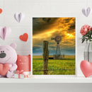Prairie Windmill DIY Oil Paint by Numbers Coloring Drawing Kit for Home Dec