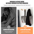 Nordic Solid Wood Clothes Hanger Wall Mounted Coat Hook Key Holder Decoration