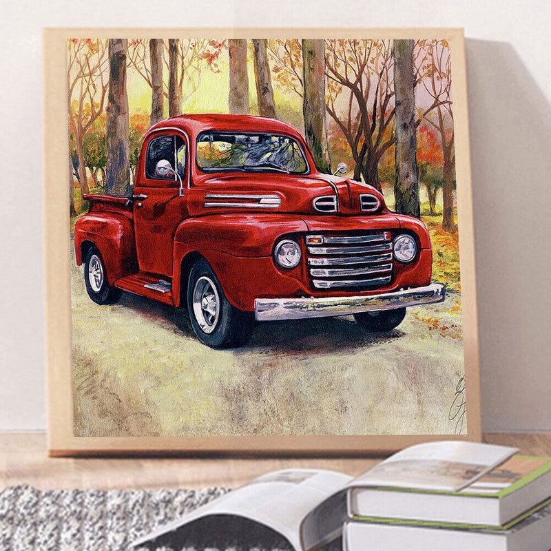 DIY Diamond Painting Kits Full Round Drill Red Car by Woods Home Decoration Gift
