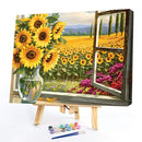 DIY Oil Paint by Numbers Sunflower Coded Hand Painted Acrylic Drawing Kit