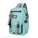 #A Casual Backpack Large-capacity Bookbag Pompom Sports Backpack for Outdoor S