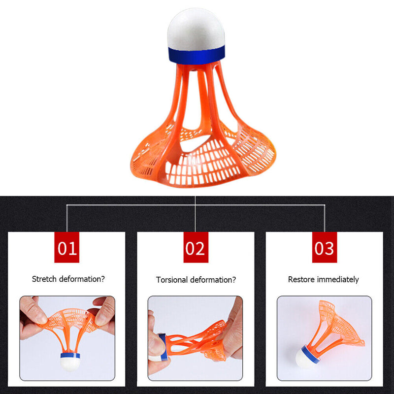 3pcs Badminton Ball Shuttlecock Outdoor Training Game Shuttlecock (Orange)