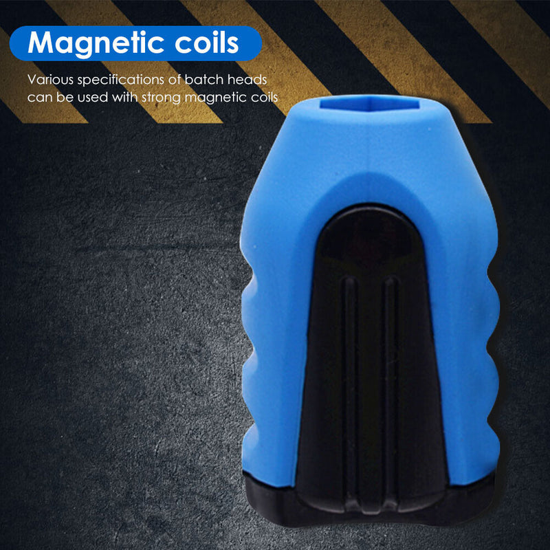 Strong Magnetizer Drill Bit Magnetic Ring Magnet Screwdriver Bits (Blue)