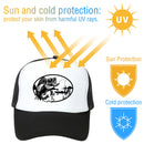 Adjustable Fish Baseball Cap Fisherman Trucker Hat for Women (Black White)