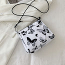 Retro Women Butterfly Plaid Pattern Shoulder Messenger Bag Ladies Small Handbags