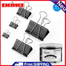 60pcs Metal Binder Clips Colorful Paper Clamp for Book Stationery Black