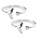 Inlaid Diamond Ring Crystal Opening Ring Fishtail Fish Wave Mermaid Tears Ring