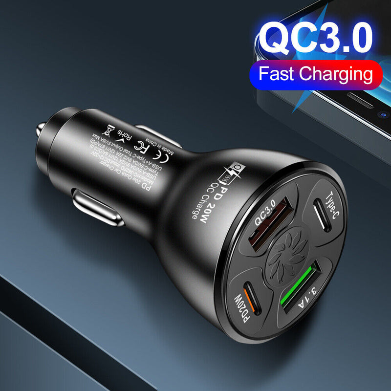 #A Car Motorcycle QC3.0 PD USB Charger Power Socket Escondite Secreto for Car