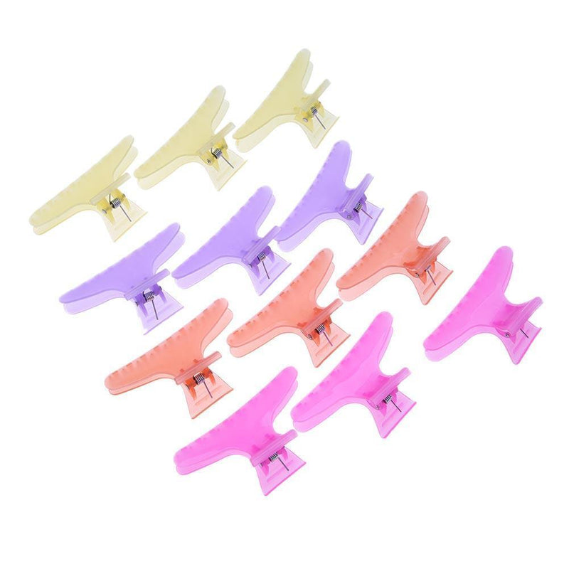 12pcs/Set Salon Hairdressing Butterfly Clips 4 Colors Hairpin Styling Tool