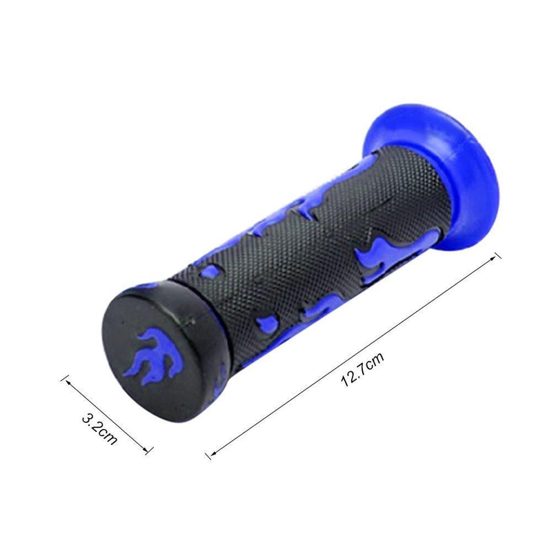 2pcs Blue Flame Soft TPR Universal Motorcycle Bicycle Handlebar Grips Hand