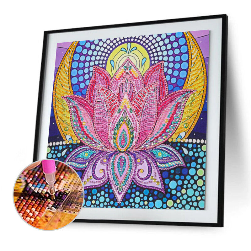 Diamond Painted 5D DIY Lotus Partial Special Rhinestone Set