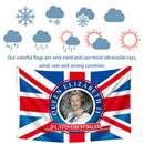 Platinum Jubilee Flag Polyester Queen Elizabeth Banner - British Decor (2) Newly