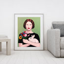 Oil Paint By Numbers Picture DIY Drawing Short Hair Woman Art Drawing on Canv