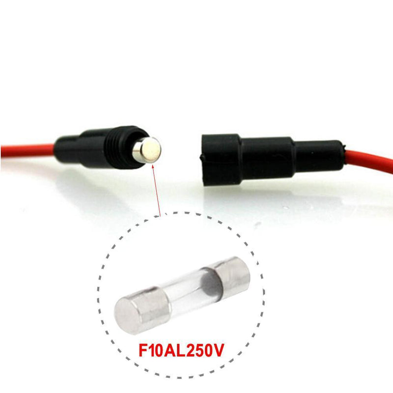 Car Cigarette Lighter Cable 1m/3.3ft 18AWG 10A Powe Cable Wire Cord w/ Fuse