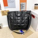 Embroidery Thread Lattice Crossbody Tote Bag Female Trending Shopping Handbag