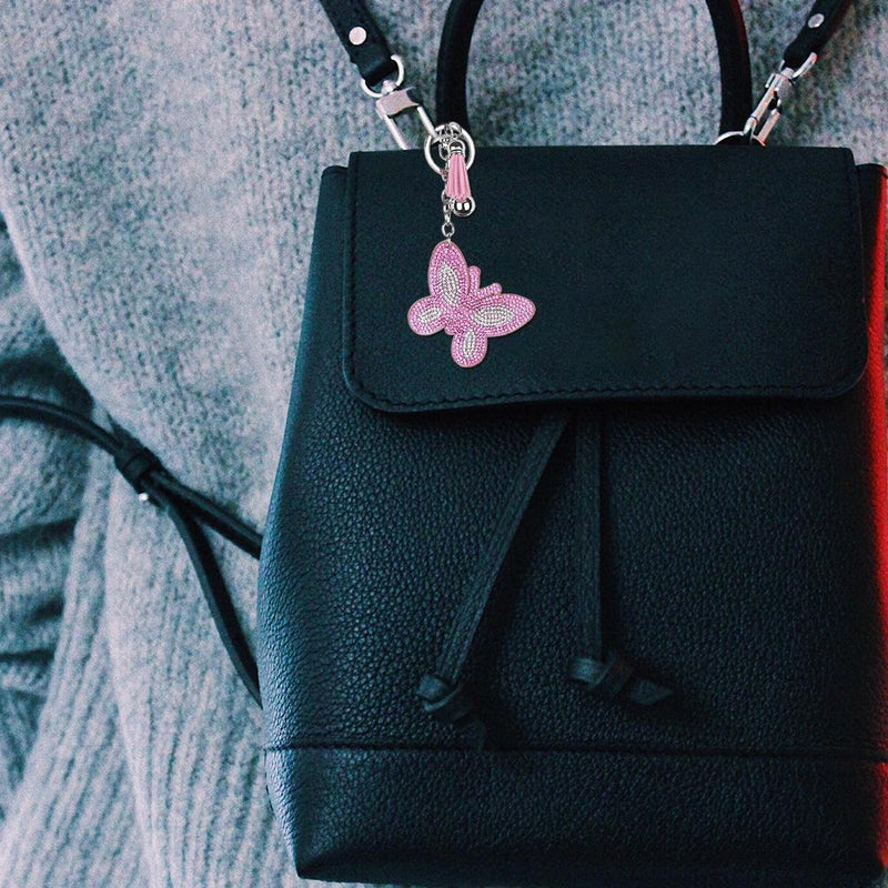 Full Drill Special Shaped Diamond Painting Butterfly Women Bag Keychain Gift