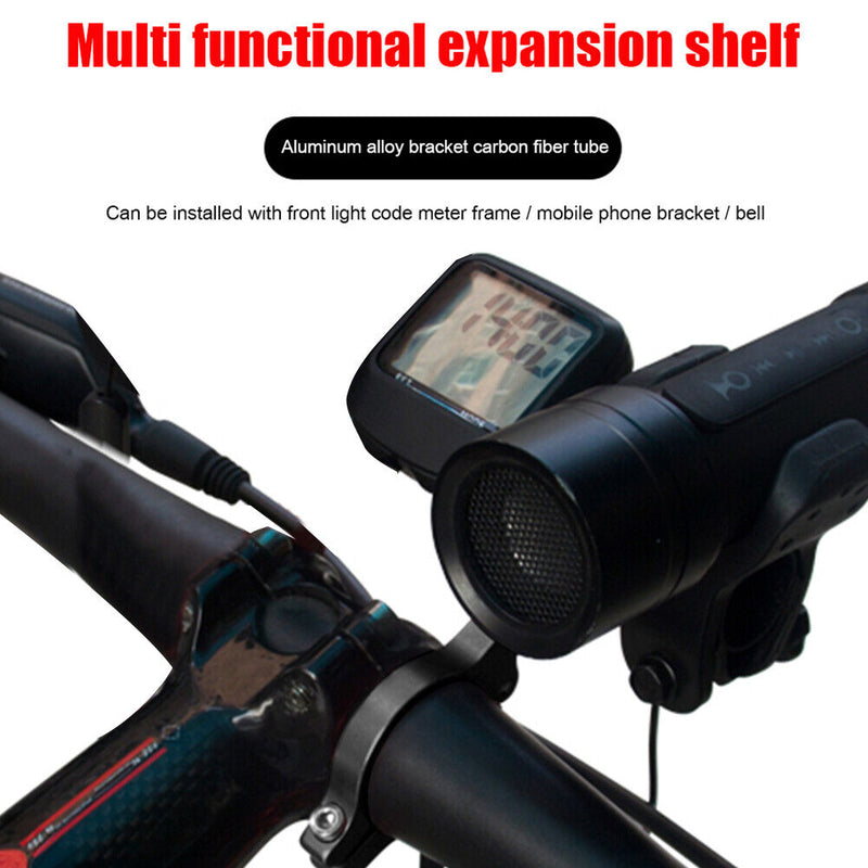 Carbon Tube Bicycle Handlebar Extender MTB Bike Headlight Bracket Holder Newly