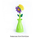 Long Handle Pot Brush Flower Dishwashing Cleaning Kitchen Brushing (Green)