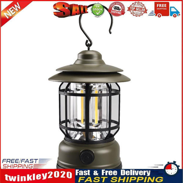 Outdoor Camping Light Retro USB Hanging Atmosphere Home Table Lamp (Green) Newly