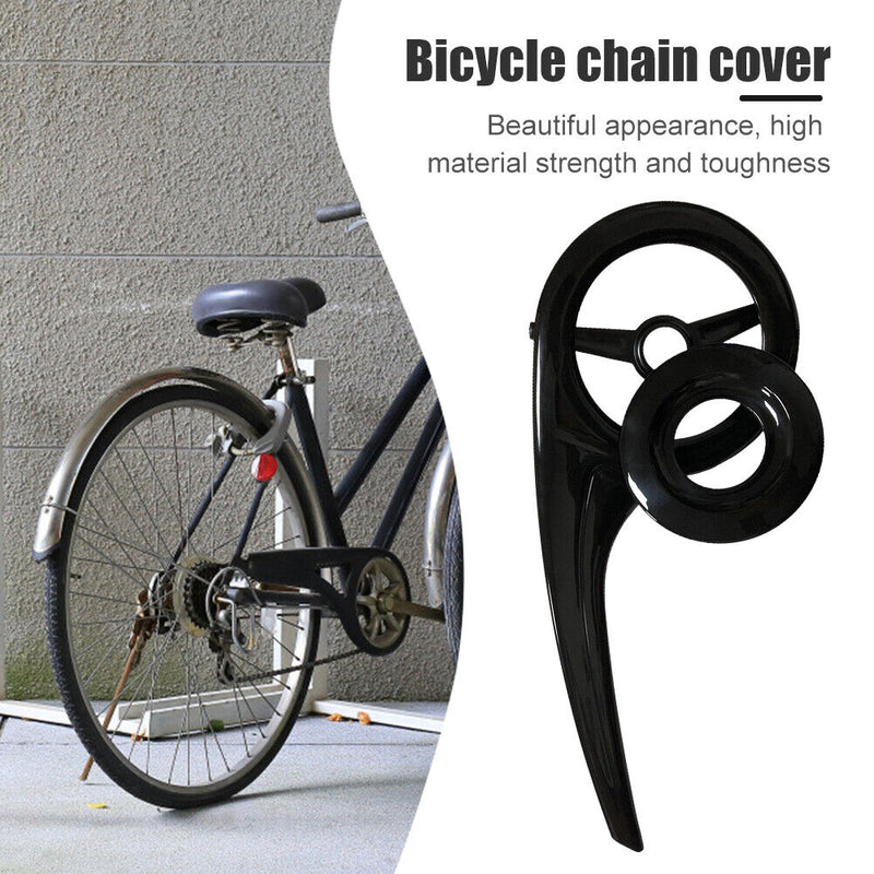 40-44 Teeth Bicycle Chain Protective Cover Plastic Bike Chain Guard Covers Black