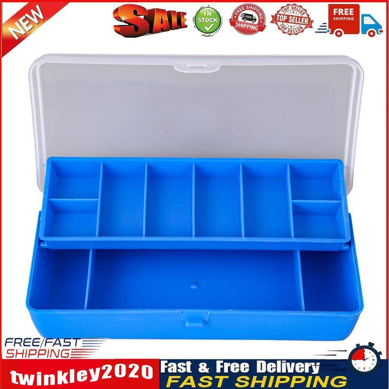 Double Layer Fishing Box 11 Compartments Fish Bait Lure Hook Storage Case Newly