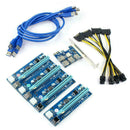 PCIe 1 to 4 PCI 16X Slots Riser Card PCI-E 1X to External PCI-E Adapter DIY D9C7