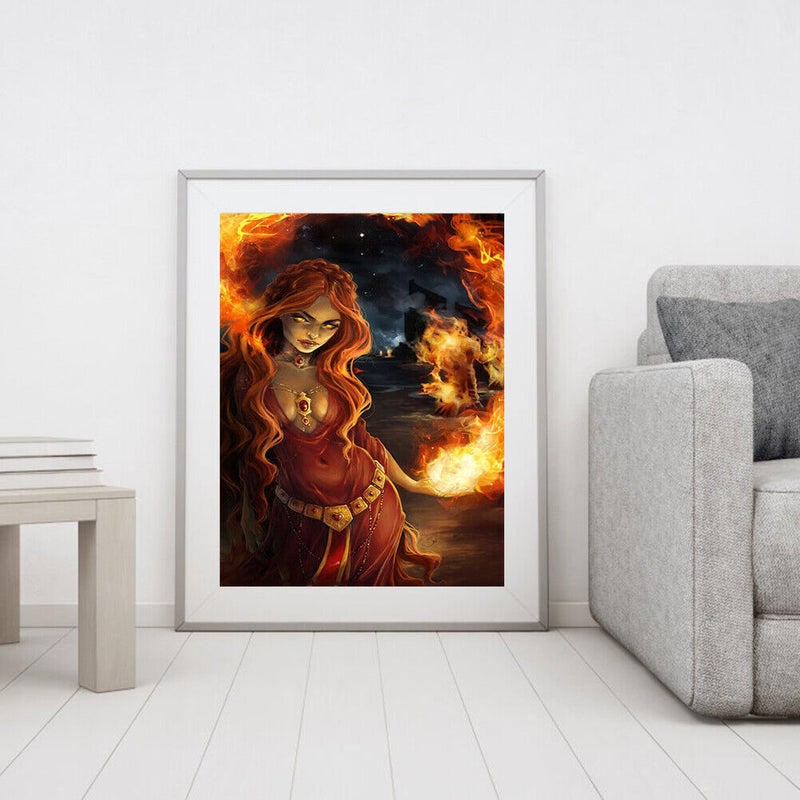 Redhead Witch Oil Paint By Numbers Drawing DIY Picture for Adults Children Decor