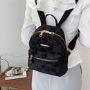 Female Solid Color Portable Shoulder Rucksacks Soft Canvas Student School Bag