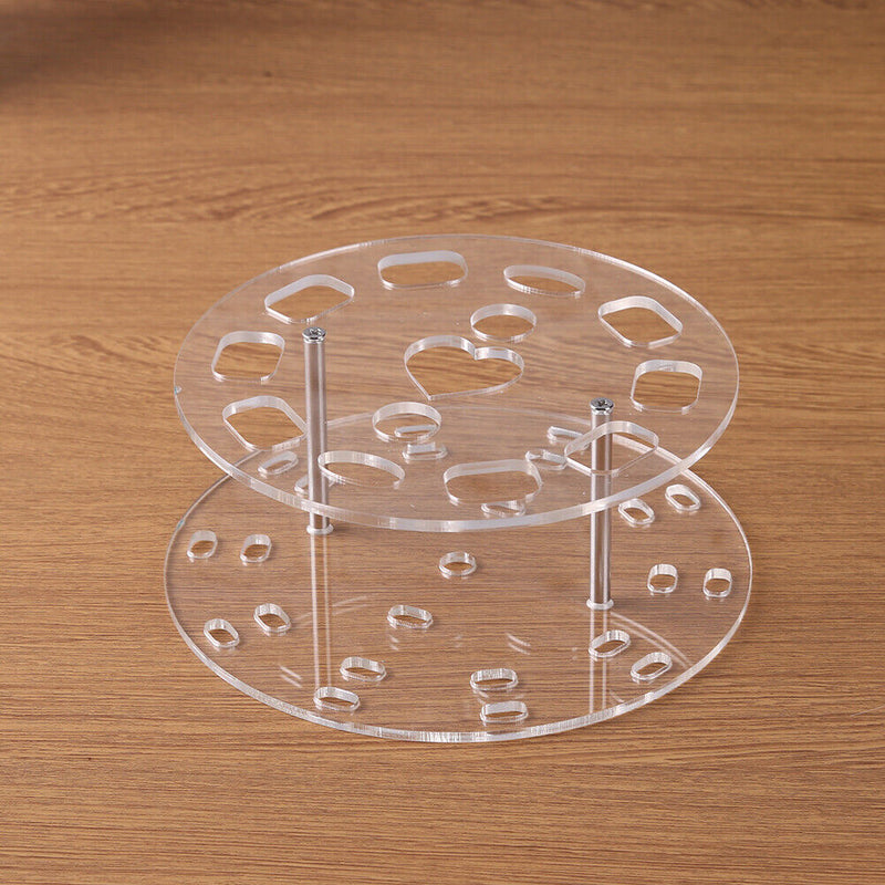 Acrylic Nail Brush Holder Round Pen Stand Rack Makeup Tool Shelf (White) Newly