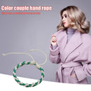 Colorful Weave Bracelet Retro Ethnic Knit Rope Bangles Jewelry Gift (Green)
