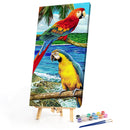 Paint By Numbers Kit DIY Parrot on Branch Colouring Oil Art Picture Craft