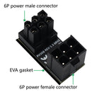 2x 180 Degree Angled Connector ATX 6 Pin Power Supply Adapter for Graphics Card