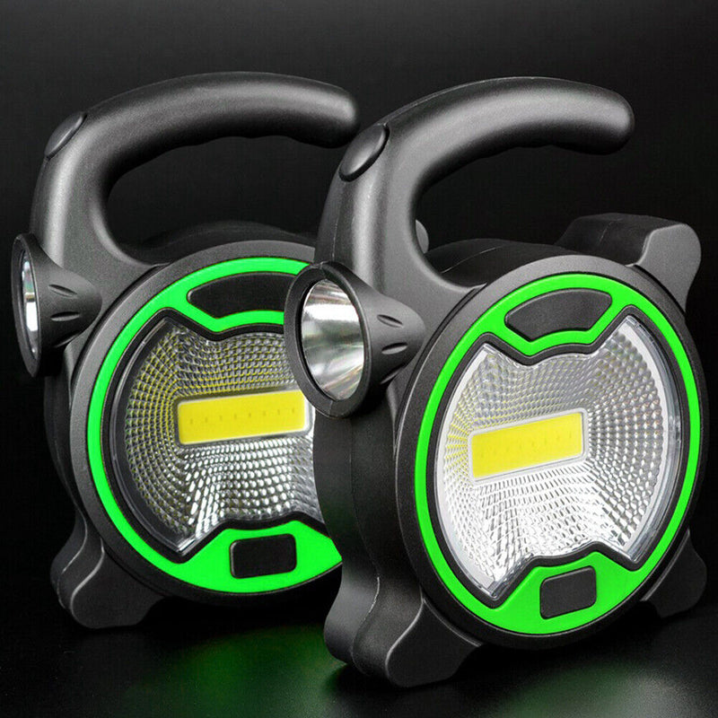 Battery Powered Handheld COB LED Flashlight Outdoor Tent Camping Flash Lights