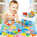 Jigsaw Ocean Animal Pattern Magnetic Fishing Game Cartoon Fish Literacy Card