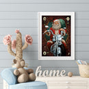 Full Embroidery Printed Santa Claus Riding Motorcycle DIY 11CT Needlework Sets