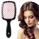 Wide Teeth Air Cushion Comb Scalp Massage Salon Hair Brush (Black Pink)