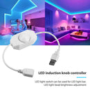 1CH Brightness Adjustment 5V USB Knob LED Strip Light Dimmer Switch (White)